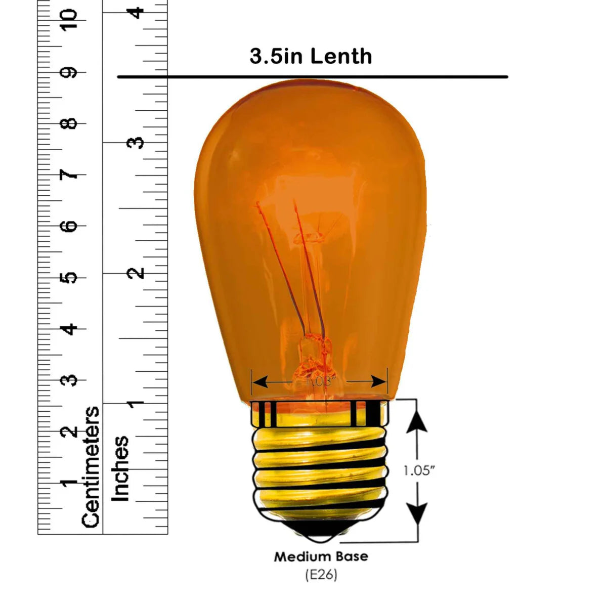 ORANGE S14 EDISON LIGHT BULBS
