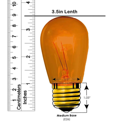 ORANGE S14 EDISON LIGHT BULBS