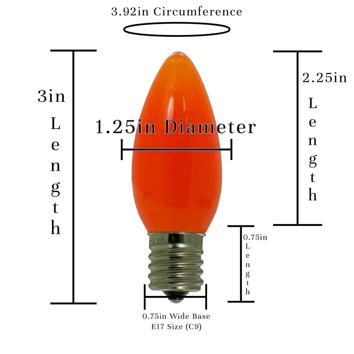 ORANGE SOLID LED LIGHT BULBS