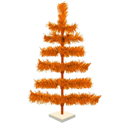 ORANGE TINSEL CHRISTMAS TREE