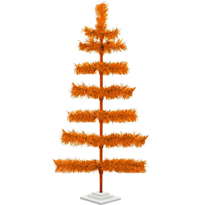 ORANGE TINSEL CHRISTMAS TREE
