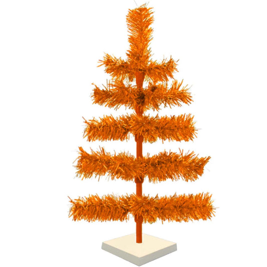 ORANGE TINSEL CHRISTMAS TREE