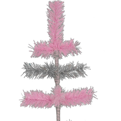 PINK & SILVER LAYERED TINSEL TREES