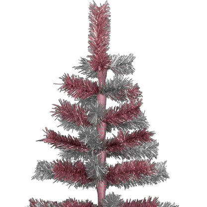 PINK & SILVER MIXED TINSEL CHRISTMAS TREE