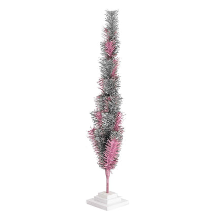 PINK & SILVER MIXED TINSEL CHRISTMAS TREE