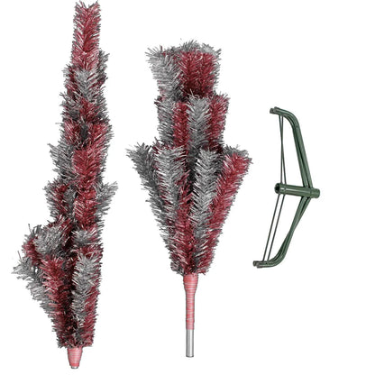 PINK & SILVER MIXED TINSEL CHRISTMAS TREE