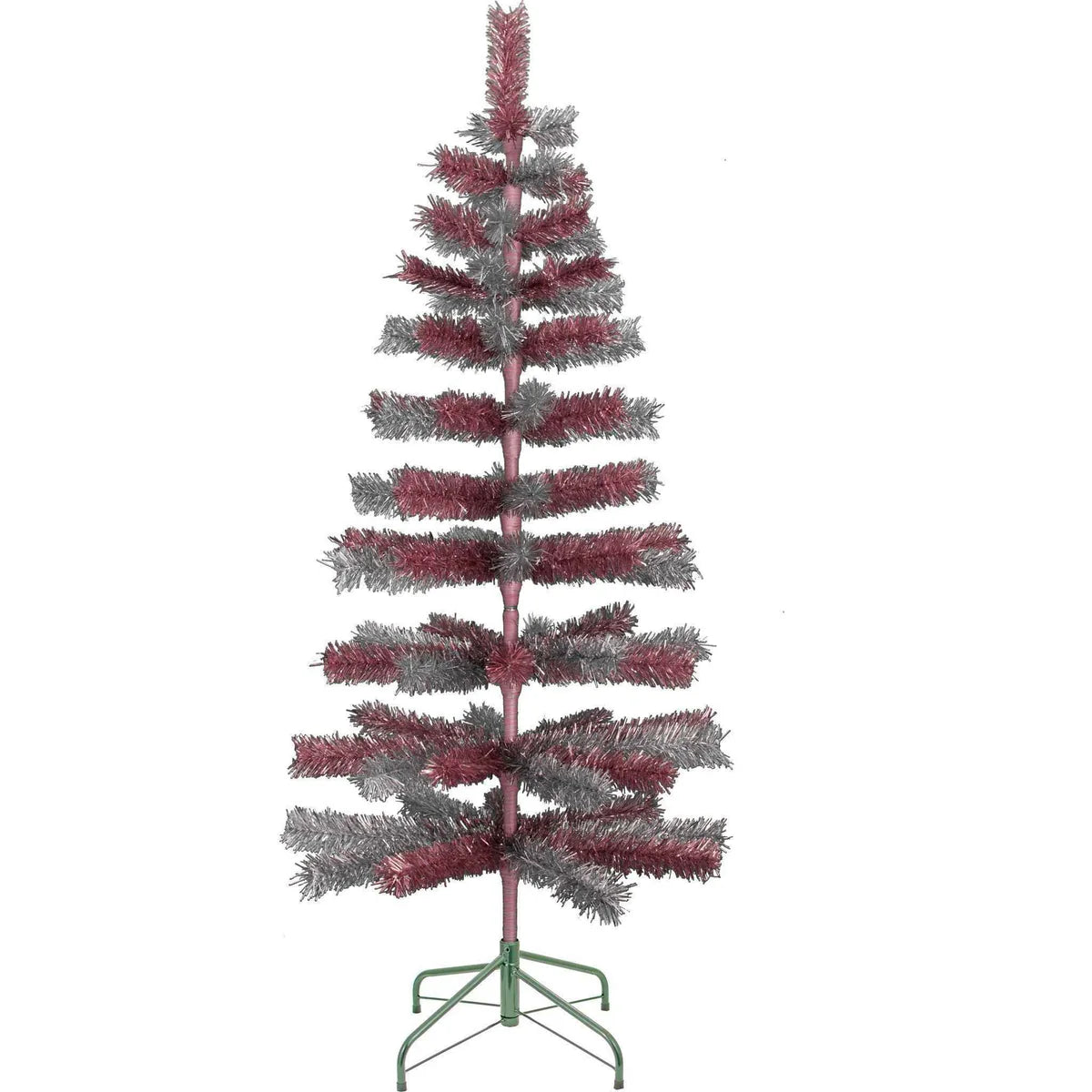 PINK & SILVER MIXED TINSEL CHRISTMAS TREE