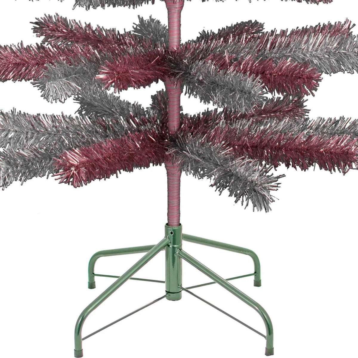 PINK & SILVER MIXED TINSEL CHRISTMAS TREE