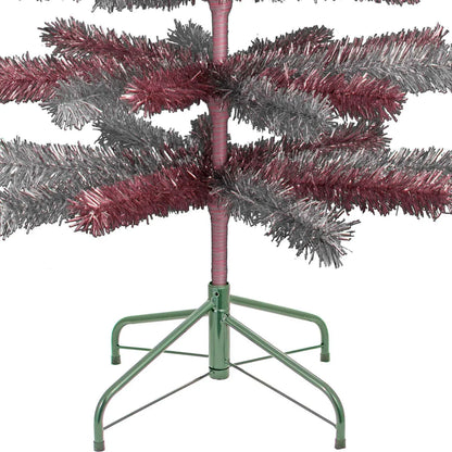 PINK & SILVER MIXED TINSEL CHRISTMAS TREE