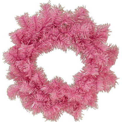 PINK AND SILVER TINSEL CHRISTMAS WREATHS