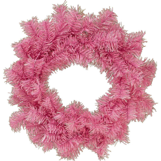 PINK AND SILVER TINSEL CHRISTMAS WREATHS