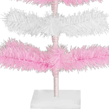 PINK & WHITE LAYERED TINSEL CHRISTMAS TREE