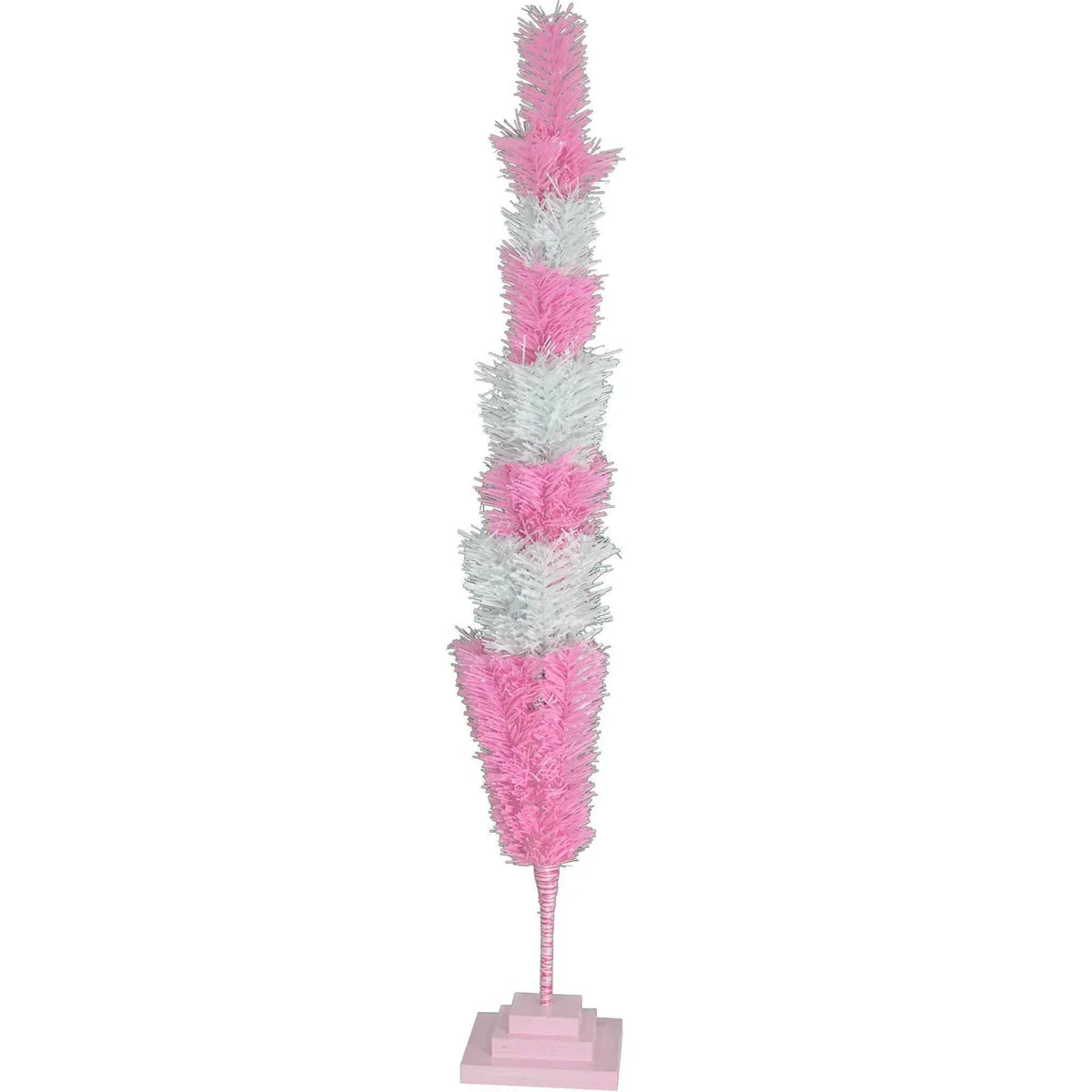 PINK & WHITE LAYERED TINSEL CHRISTMAS TREE