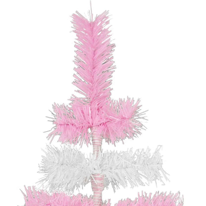 PINK & WHITE LAYERED TINSEL CHRISTMAS TREE