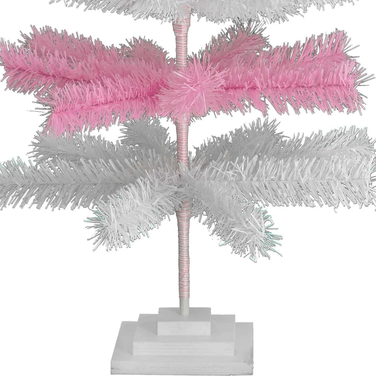 PINK & WHITE LAYERED TINSEL CHRISTMAS TREE