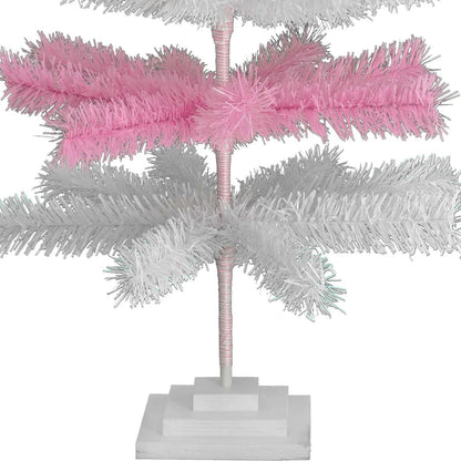 PINK & WHITE LAYERED TINSEL CHRISTMAS TREE