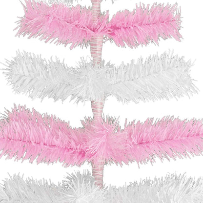 PINK & WHITE LAYERED TINSEL CHRISTMAS TREE