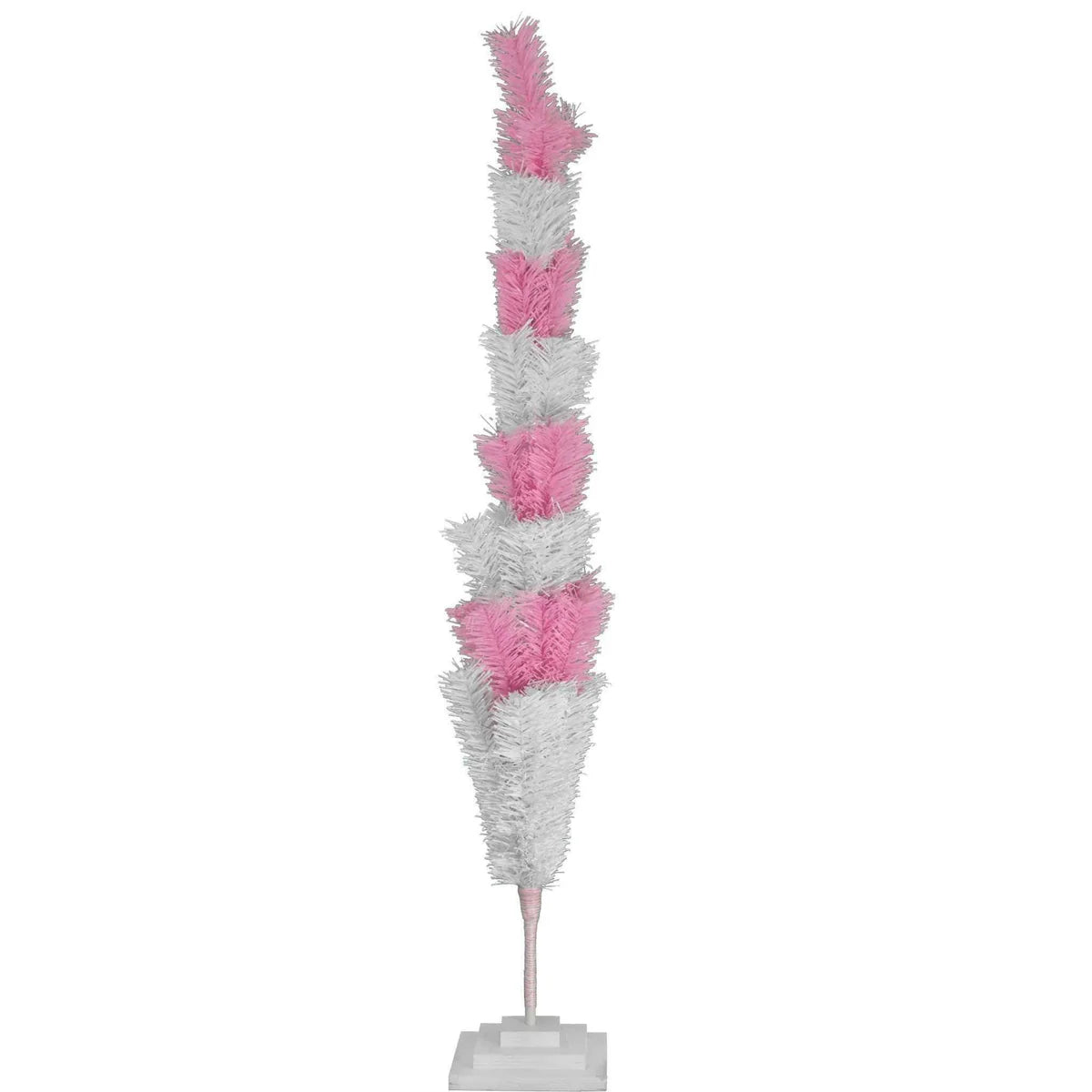 PINK & WHITE LAYERED TINSEL CHRISTMAS TREE