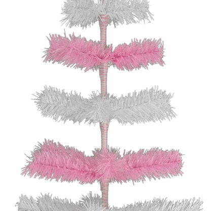 PINK & WHITE LAYERED TINSEL CHRISTMAS TREE