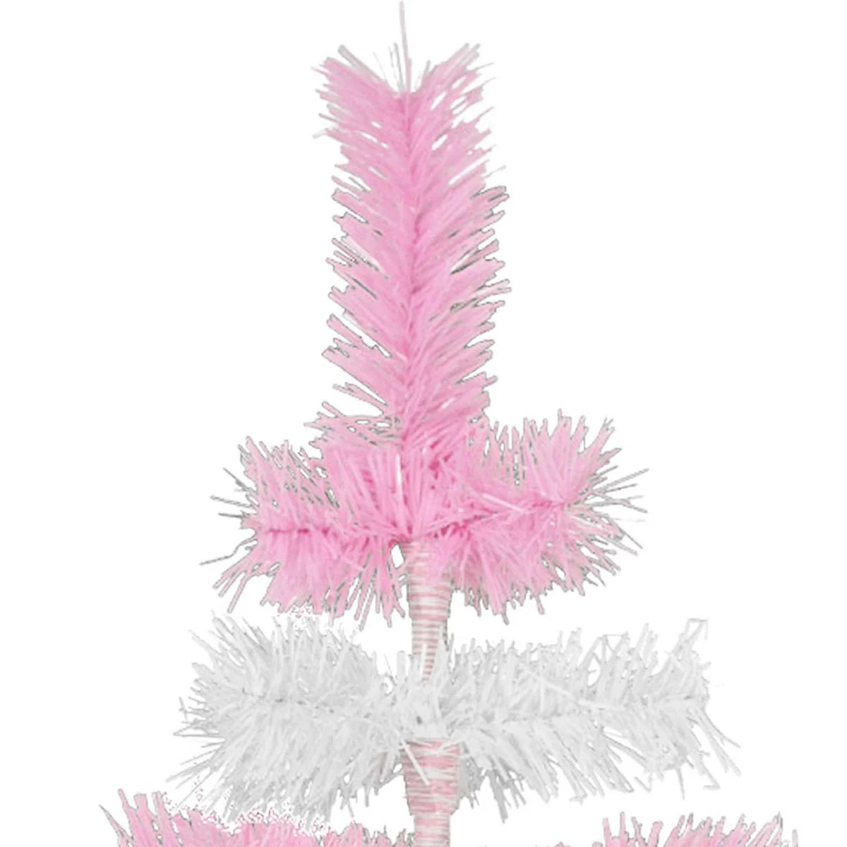 PINK & WHITE LAYERED TINSEL CHRISTMAS TREE