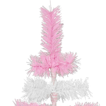 PINK & WHITE LAYERED TINSEL CHRISTMAS TREE