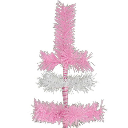 PINK & WHITE LAYERED TINSEL CHRISTMAS TREE