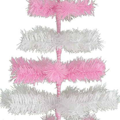 PINK & WHITE LAYERED TINSEL CHRISTMAS TREE