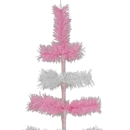 PINK & WHITE LAYERED TINSEL CHRISTMAS TREE