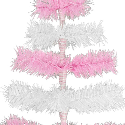 PINK & WHITE LAYERED TINSEL CHRISTMAS TREE