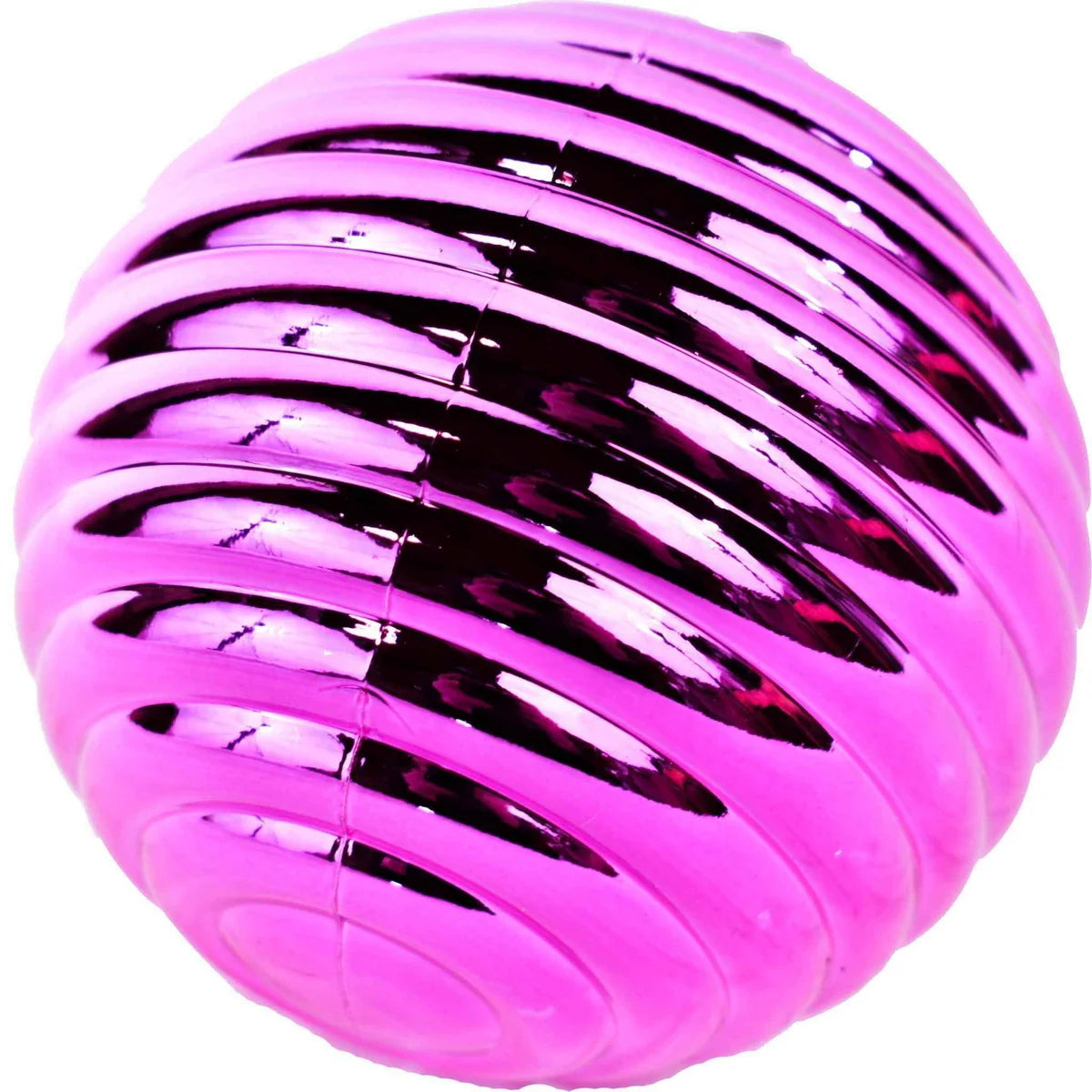 PINK RIBBED BLUSH BALL ORNAMENTS