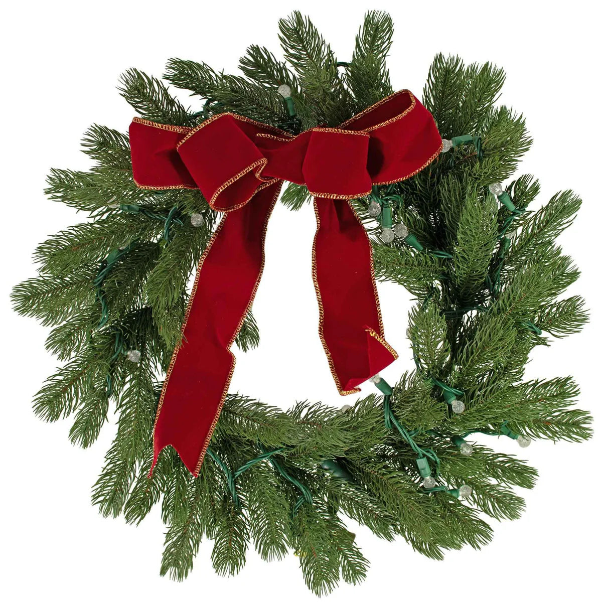 PRELIT PINE NEEDLE CHRISTMAS WREATH