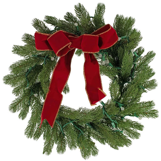 PRELIT PINE NEEDLE CHRISTMAS WREATH