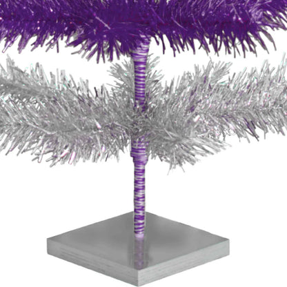 PURPLE & SILVER LAYERED TINSEL CHRISTMAS TREE