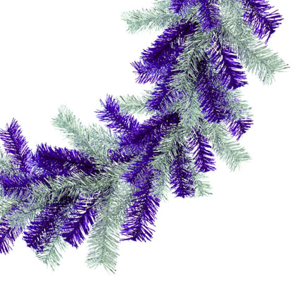 PURPLE AND SILVER TINSEL CHRISTMAS WREATHS