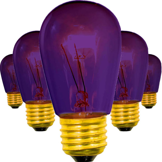 PURPLE S14 EDISON LIGHT BULBS