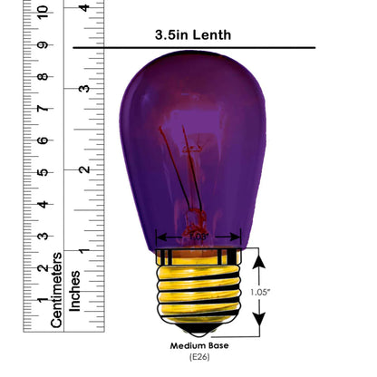 PURPLE S14 EDISON LIGHT BULBS