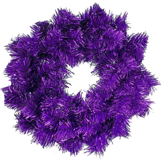 PURPLE TINSEL CHRISTMAS WREATHS