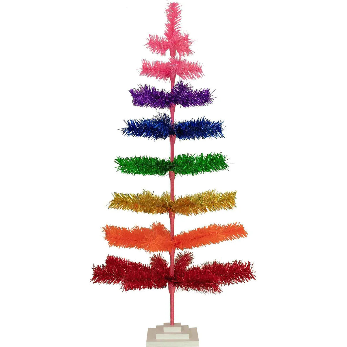 RAINBOW LAYERED TINSEL CHRISTMAS TREE