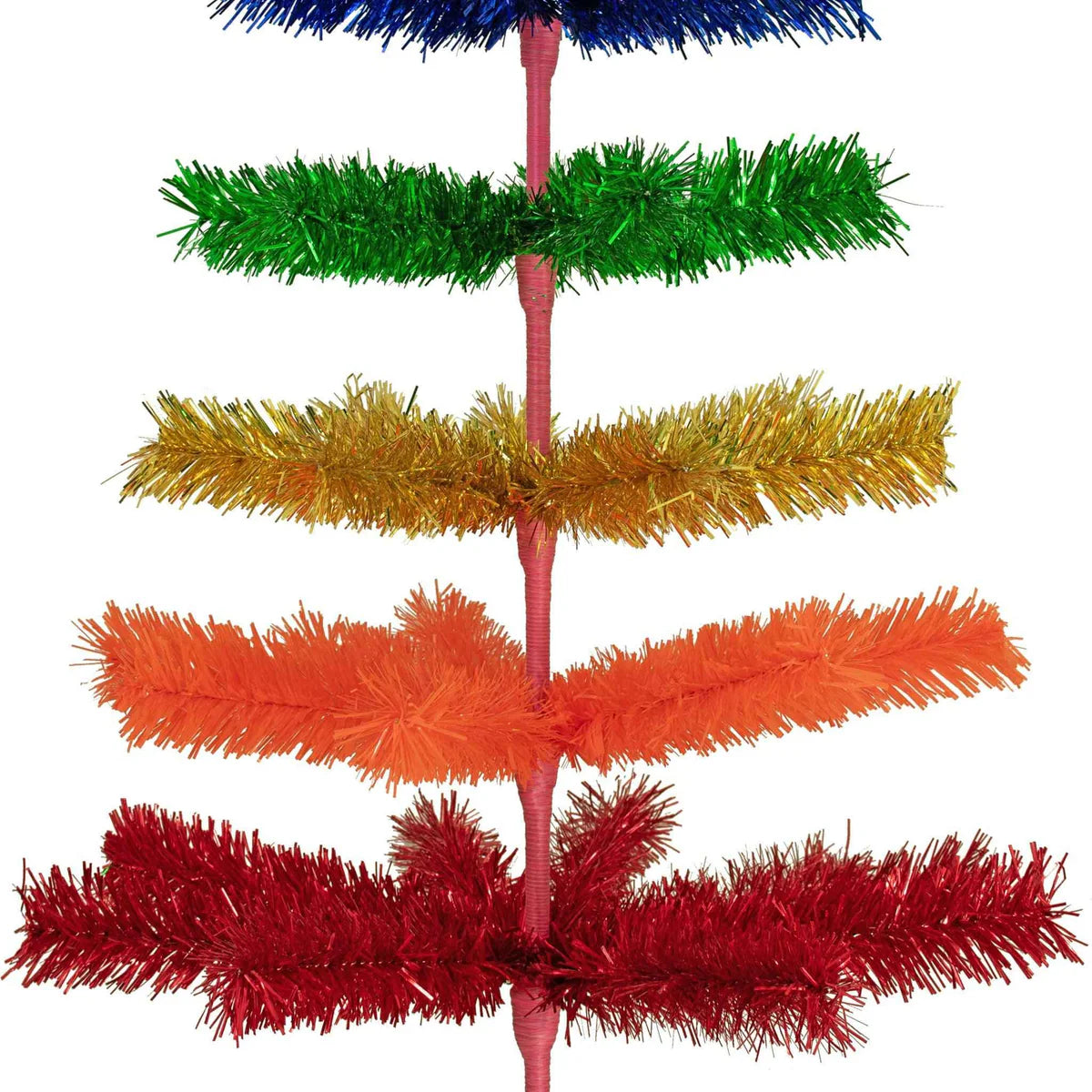 RAINBOW LAYERED TINSEL CHRISTMAS TREE