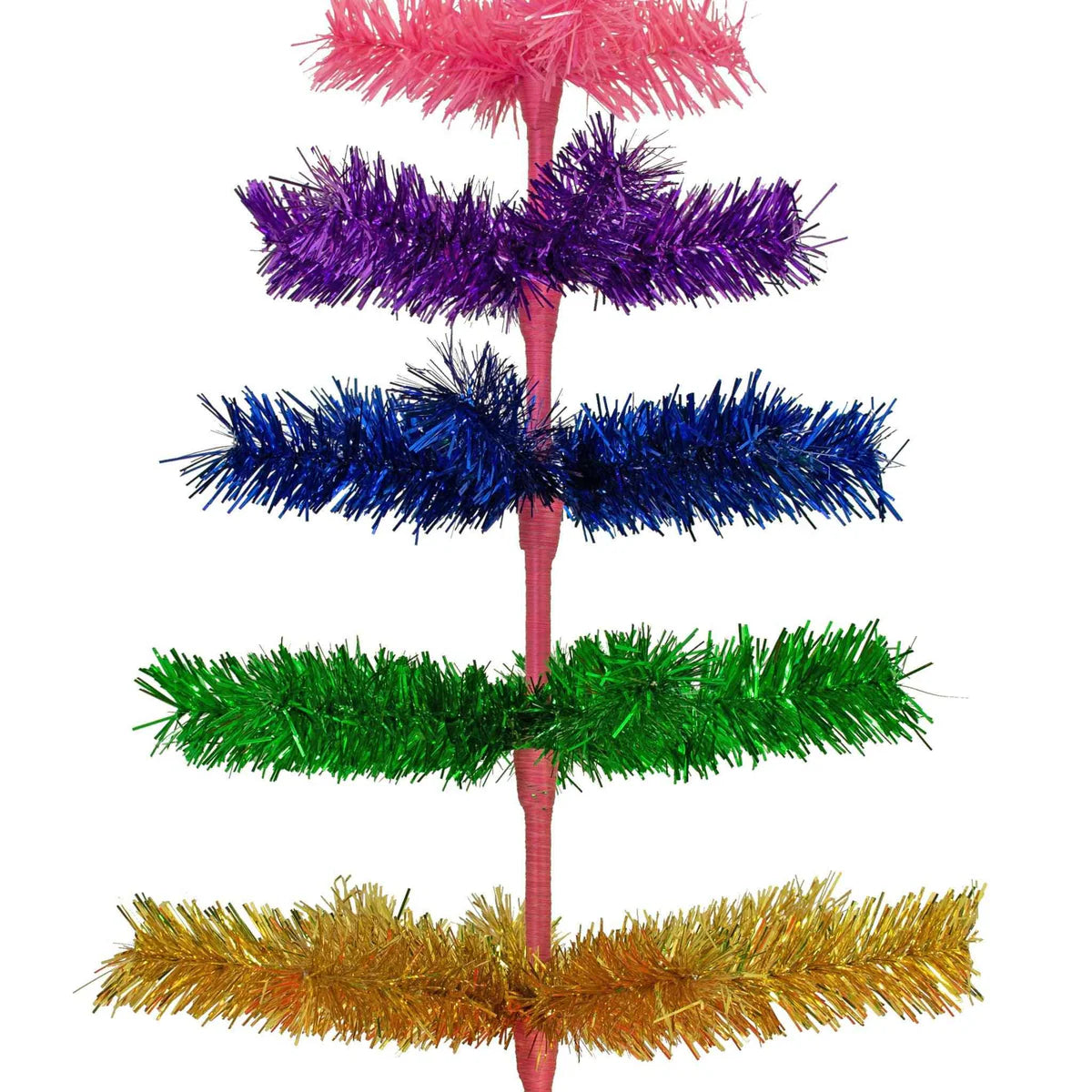 RAINBOW LAYERED TINSEL CHRISTMAS TREE