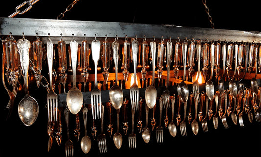 RECTANGULAR SPOON & FORK CHANDELIER