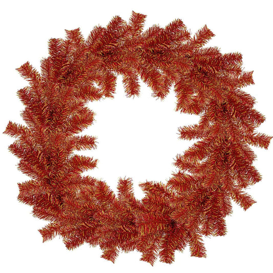 RED AND GOLD TINSEL CHRISTMAS WREATHS