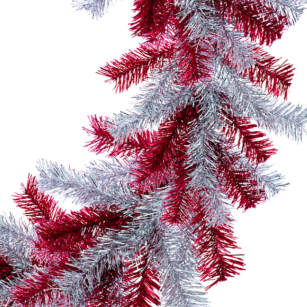 RED AND SILVER TINSEL CHRISTMAS WREATHS