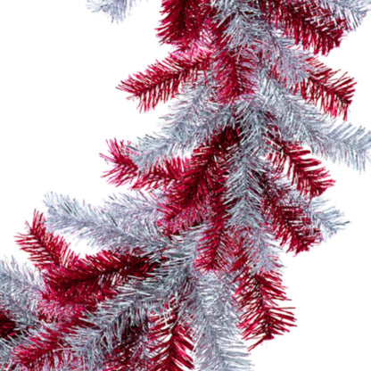 RED AND SILVER TINSEL CHRISTMAS WREATHS