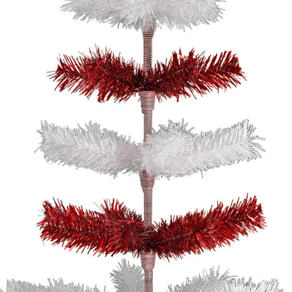 RED & WHITE CANDY CANE LAYERED TINSEL CHRISTMAS TREE