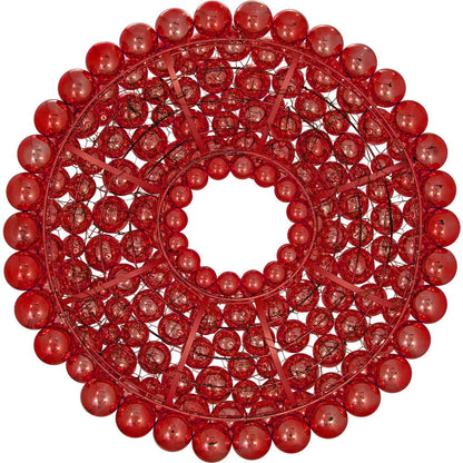 RED BALL ORNAMENT WREATH