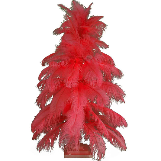 RED OSTRICH FEATHER TREE