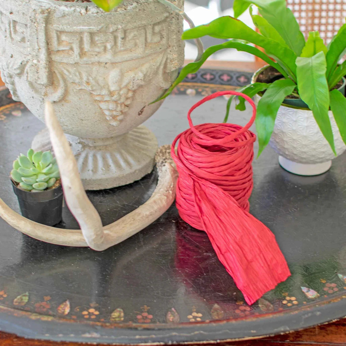 RED RAFFIA PAPER TWINE