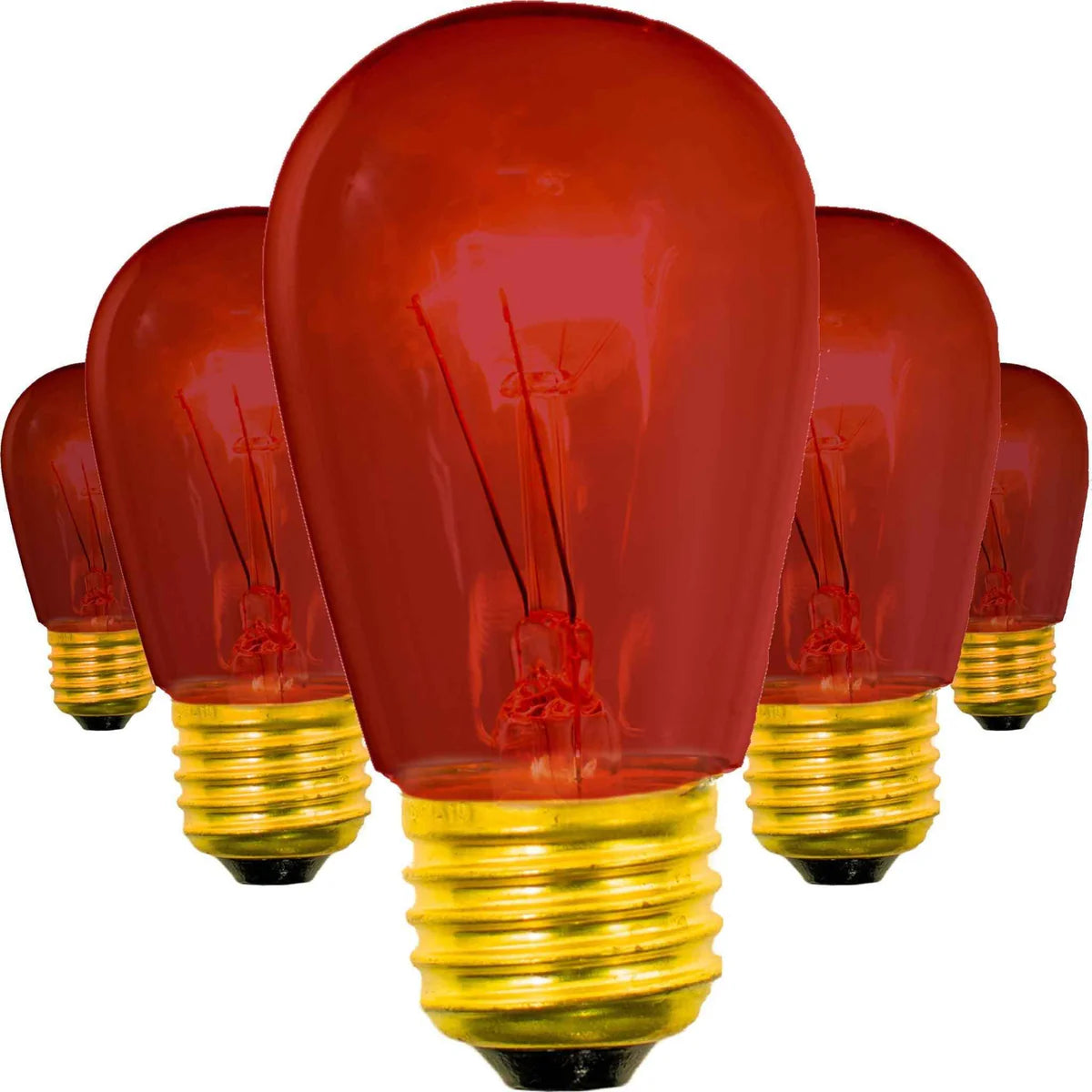 RED S14 EDISON LIGHT BULBS