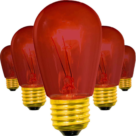 RED S14 EDISON LIGHT BULBS